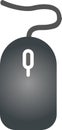 The drawing of a grey computer mouse, a small hardware input device used by hand. Illustration, vector or cartoon. Royalty Free Stock Photo