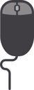 The drawing of a clicked black computer mouse, a small hardware input device used by hand. Illustration, vector or cartoon. Royalty Free Stock Photo