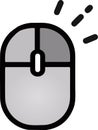 The drawing of a right-clicked grey computer mouse, a hardware input device used by hand. Illustration, vector or cartoon. Royalty Free Stock Photo