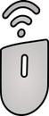 The drawing of a grey computer mouse, a small hardware input device used by hand. Illustration, vector or cartoon. Royalty Free Stock Photo