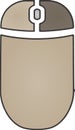 The drawing of a right-clicked brown computer mouse, a small hardware input device used by hand. Illustration, vector or cartoon. Royalty Free Stock Photo