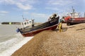 Trawler beaching in Hastings, East Sussex, England