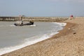 Trawler beaching in Hastings, East Sussex, England