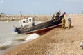 Trawler beaching in Hastings, East Sussex, England