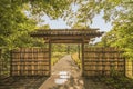 Small interior bamboo gate of the garden of Rikugien under the m