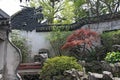 A small internal Chinese courtyard and trees. City of Shanghai