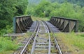 Small iron bridge and railway tracks