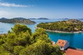 Small island in adriatic sea in summer