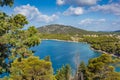 Small island in adriatic sea in summer