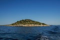 Small island in Archipelago - Islands of the Kornati archipelago panorama landscape of national park in Croatia view from the sea