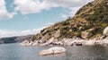 Small island in lake titicaca Royalty Free Stock Photo