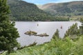 Small island of Lingy Holm on Ullswater Royalty Free Stock Photo