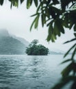 Small Island in Middle of Lake