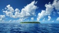 A small island in the middle of a large body of water, AI Royalty Free Stock Photo
