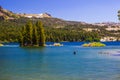 Small Island In Mountain Lake In Sierra Nevada Mountains Royalty Free Stock Photo