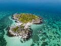 Small island near Koh Lipe beach Andaman Sea seen from drone