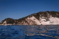 Marathonisi island where the caretta sea turtle lays its eggs. Zakynthos, Greece Royalty Free Stock Photo