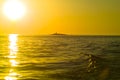 Small island at stunning sunset Royalty Free Stock Photo