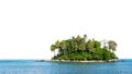 Small island in tropical andaman sea on white background Royalty Free Stock Photo