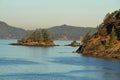 Autumn Morning Light on Islets at the Entrance of Otter Bay, Pender Island, British Columbia, Canada Royalty Free Stock Photo