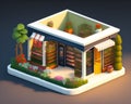 Ai Generative Small Isometric Flower Shop with Lovely Blooms and Delightful Potted Plants