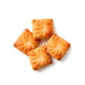 Small Italian Puff Pastry Isolated. Puff Pastries Biscuits, Mini Sweet Bakery