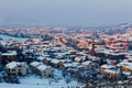 Small italian town under the snow