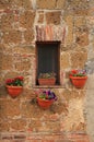 Small italian window with nice flowers, Italy Royalty Free Stock Photo