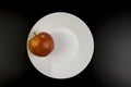 One apple lies on a plate Royalty Free Stock Photo