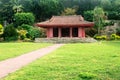 Small japanese traditional shrine in a beautiful garden