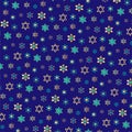 Small jewish stars background pattern on blue