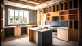 Small kitchen under construction in a new house. Generative AI Royalty Free Stock Photo