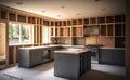 Small kitchen under construction in a new house. Generative AI Royalty Free Stock Photo