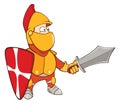 Illustration of a Cute Knight. Cartoon Character