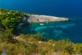 Small lagoon and stone spit. Adriatic Sea