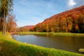 small lake in autumn park Royalty Free Stock Photo