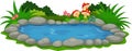 A small lake cartoon Royalty Free Stock Photo