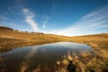 Small Lake for Cows and Brown Meadows - Lessinia Plateau Veneto Italy