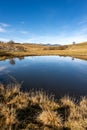 Small Lake for cows with reflections - Lessinia Plateau Veneto Italy