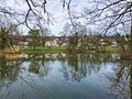 Small lake Schubelweiher or Schuebelweiher or Pond Schubelweiher, Kusnacht am Zurichsee Kuesnacht am Zuerichsee Royalty Free Stock Photo