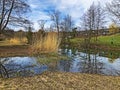 Small lake Schubelweiher or Schuebelweiher or Pond Schubelweiher, Kusnacht am Zurichsee Kuesnacht am Zuerichsee Royalty Free Stock Photo