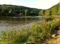 Small lake Waldsee Rieden in Eifel region of germany