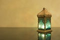 Small Lantern on a dark glass