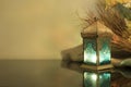 Small Lantern with straw in background