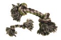 Small and large camouflage dog toy rope bone seen from above Royalty Free Stock Photo