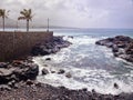 Small lava stone bay on the Atlantic Ocean near Bajamar on the Canary Island of Tenerife Royalty Free Stock Photo