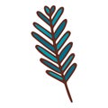 Small leaf branch icon, hand drawn style