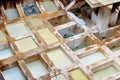 Leather traditional tannery in Fez, Morocco Royalty Free Stock Photo