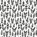 Hand drawn small leaves vector seamless pattern Royalty Free Stock Photo