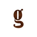 Small letter g logo from melted chocolate creative stylish food design element